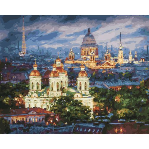 Картина по номерам Белоснежка: Все краски вечера. Санкт-Петербург (486-IRC)